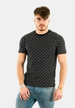 Sergio Tacchini ROMBO - Print T-shirt - Black White