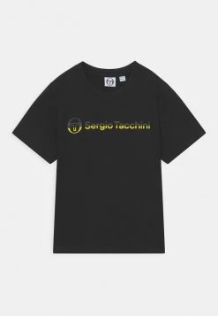 Sergio Tacchini NIBERIS UNISEX - Print T-shirt - Anthracite/acid Lime