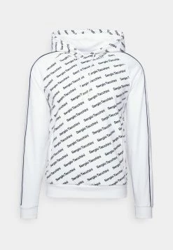 Sergio Tacchini RIPETIZIONE HOODIE - Hoodie - White/black -Sergio Tacchini Sales 23472c7a03dd49b590c32c73c8f78fc8