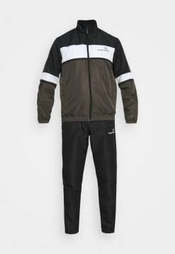 Sergio Tacchini NUSTRAT TRACKSUIT - Tracksuit - Black/olive -Sergio Tacchini Sales 274af0bebaeb44f7b88c5b0d841e538d