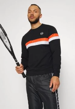 Sergio Tacchini RIPETIZIONE PANTS - Tracksuit Bottoms - Black/white -Sergio Tacchini Sales 645f146804604f03a57b79380d45defe