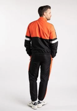 Sergio Tacchini FASCIA TRACKSUIT - Tracksuit - Black Flash Orange