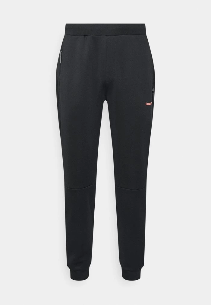 Sergio Tacchini DONET PANTS - Tracksuit Bottoms - Black/flash Orange 1 Sergio Tacchini DONET PANTS - Tracksuit Bottoms - Black/flash Orange