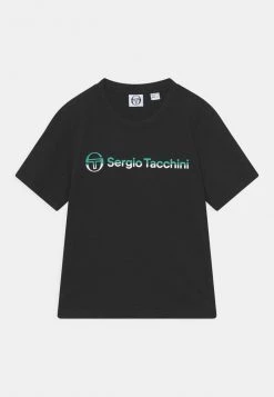 Sergio Tacchini NIBERIS UNISEX - Print T-shirt - Anthracite/biscay Green