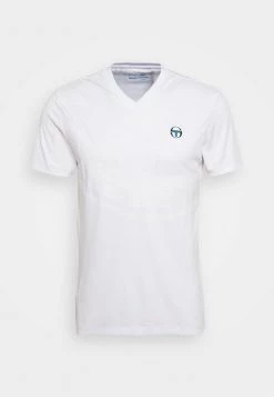 Sergio Tacchini FAENZA V NECK TEE - Print T-shirt - Brilliant White -Sergio Tacchini Sales a2c17a7eb0da45ff994ae5630d9994ed