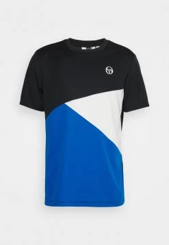 Sergio Tacchini EQUILATERO - Print T-shirt - Black/lapis Blue