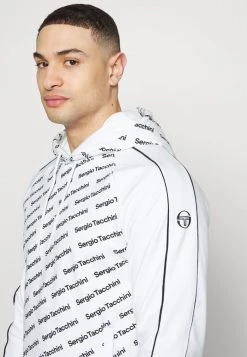 Sergio Tacchini RIPETIZIONE HOODIE - Hoodie - White/black -Sergio Tacchini Sales b91175d54878409696fb8bcbdf2fcc7d