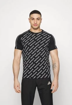 Sergio Tacchini RIPETIZIONE - Print T-shirt - Black/white
