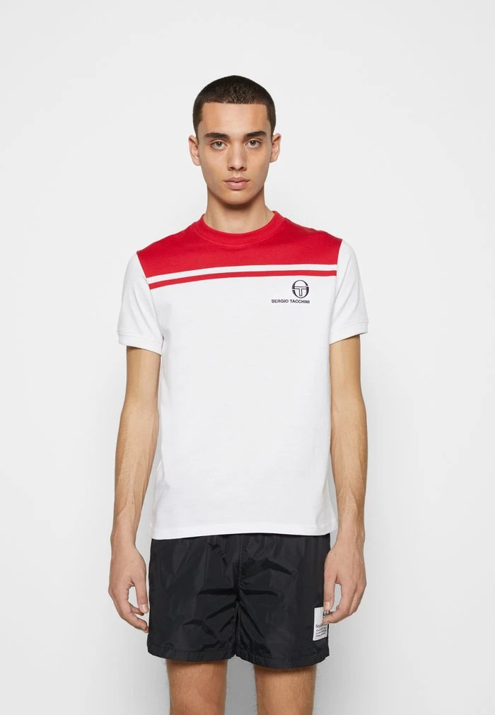 Sergio Tacchini NEW YOUNG LINE TEE - Print T-shirt - White/tango Red 3 Sergio Tacchini NEW YOUNG LINE TEE - Print T-shirt - White/tango Red - Image 3