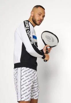 Sergio Tacchini RIPETIZIONE SHORTS - Sports Shorts - White/black -Sergio Tacchini Sales ea7eb04948e64d4cbbf131fbc94acad0