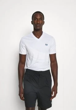 Sergio Tacchini FAENZA V NECK TEE - Print T-shirt - Brilliant White